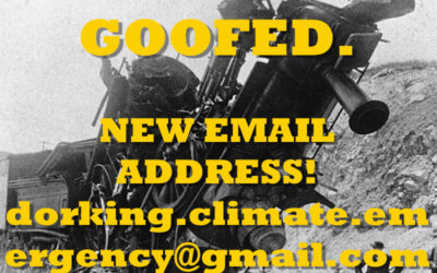 CONFESSION – We goofed! New email address – email us.